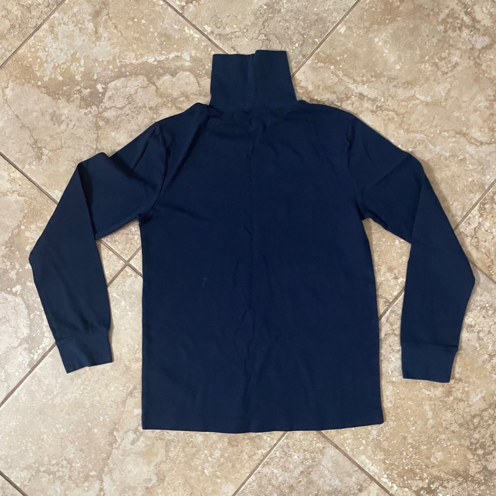 Cherokee Mens XL Navy Blue Turtleneck Long Sleeve T-Shirt 100% Cotton RN17730